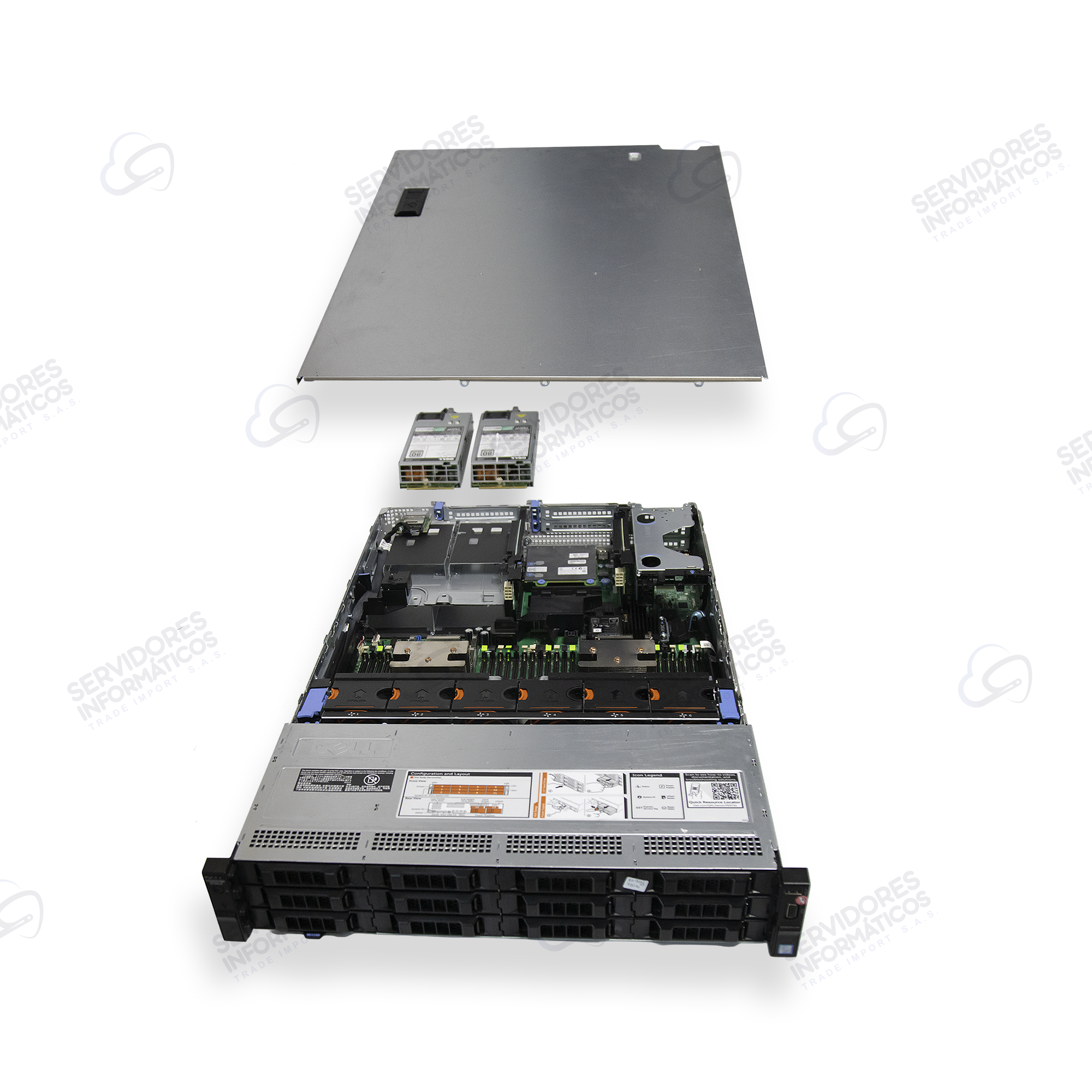 Servidor Dell PowerEdge R730XD 2x Xeon E5-2640v3 16 núcleos 64GB DDR4 12 bahías LFF 2x2TB SATA 2x750W usado - Image 2