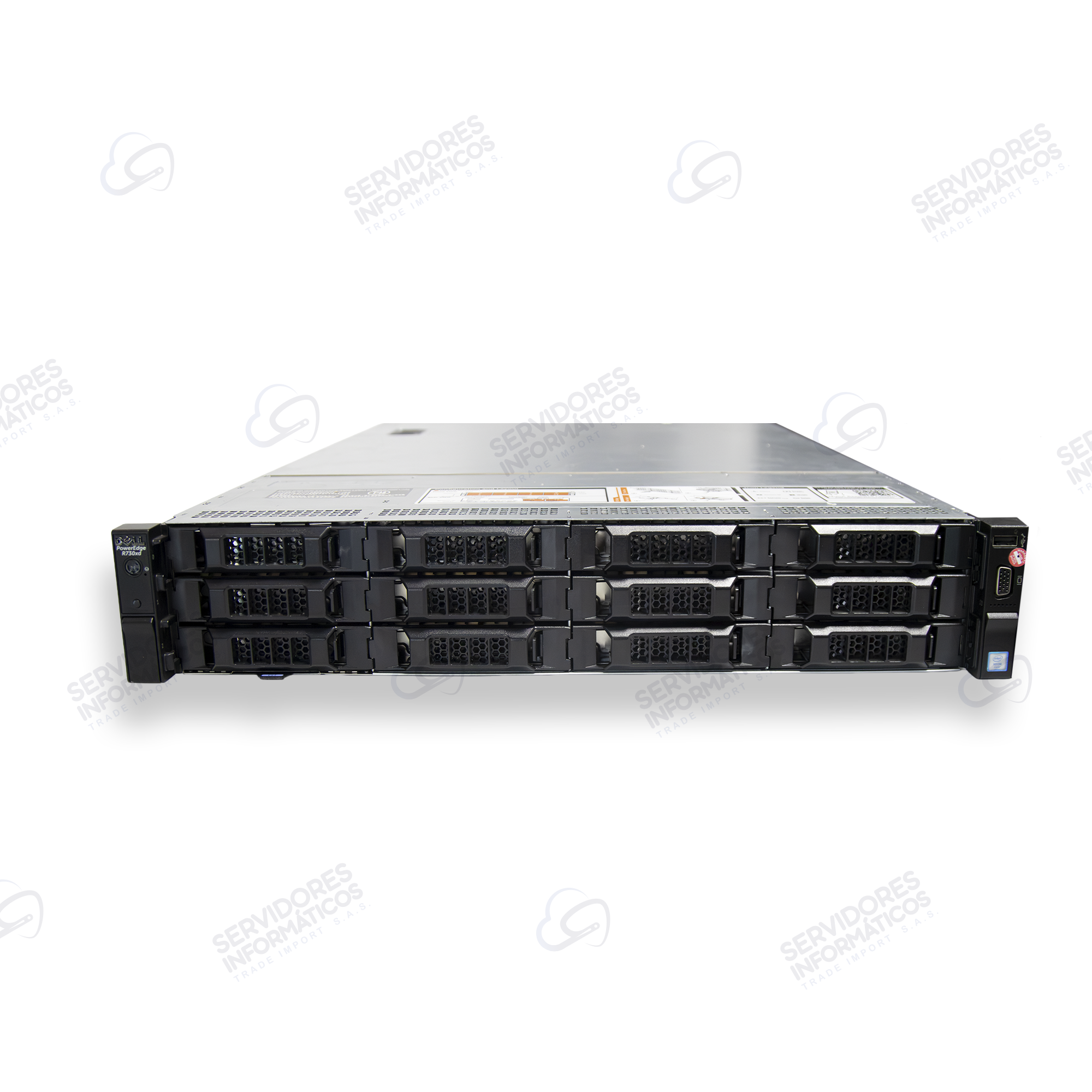 Servidor Dell PowerEdge R730XD 2x Xeon E5-2640v3 16 núcleos 64GB DDR4 12 bahías LFF 2x2TB SATA 2x750W usado