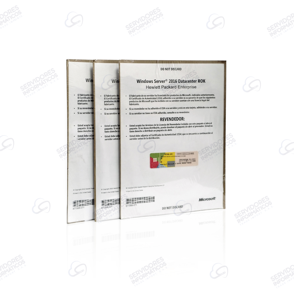 Licencia Windows Server HPE 2016 y licencia hpe