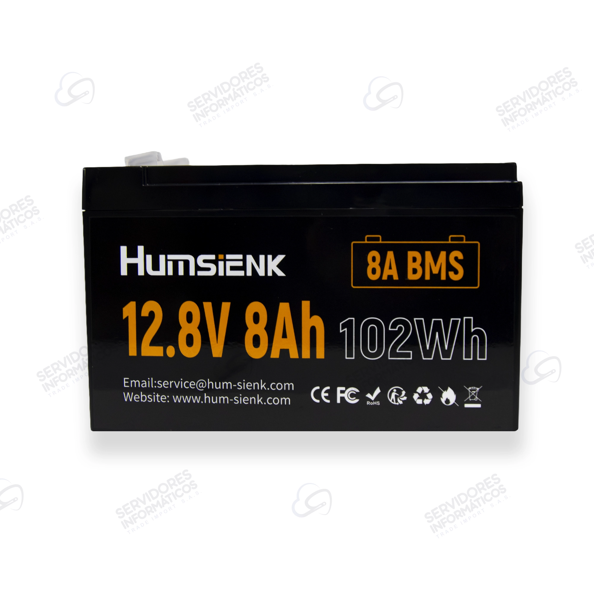 Bateria LiFePO4 Humsienk 12.8V 8Ah BMS Ciclo Profundo Recargable